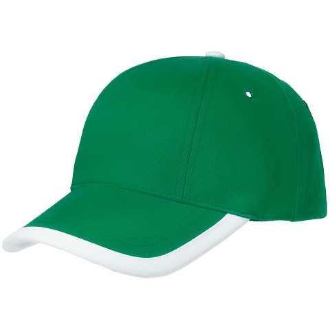 Бейсболка Honor, зеленая с белым кантом - рис 2.