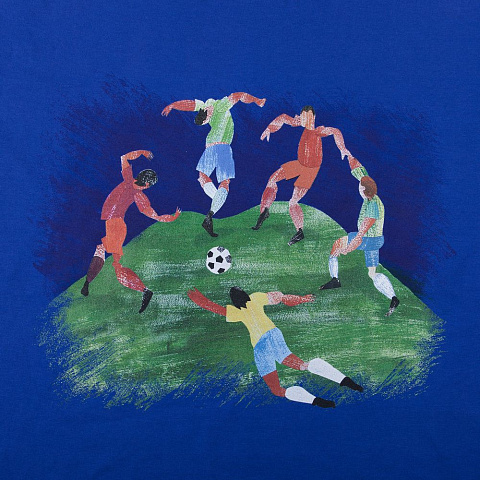 Футболка мужская «Футбол via Матисс» 160, ярко-синяя - рис 3.