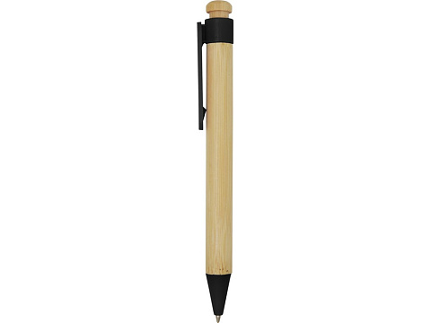 Rattan шариковая ручка из бамбука и переработанной пластмассы - сплошной черный - рис 2.