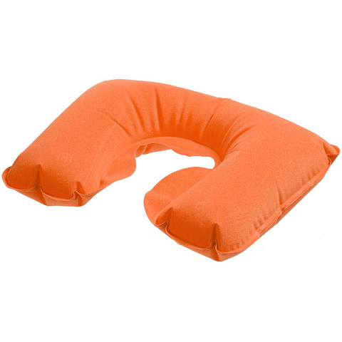 Надувная подушка под шею в чехле Sleep, оранжевая - рис 2.
