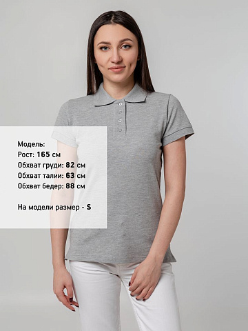 Рубашка поло женская Virma Premium Lady, серый меланж - рис 6.