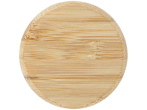 Стеклянная бутылка для воды Porto объемом 500 мл с силиконовой ручкой и бамбуковой крышкой - сплошной черный - рис 4.