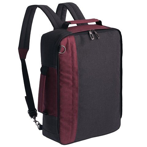 Рюкзак для ноутбука 2 в 1 twoFold, серый с бордовым - рис 2.