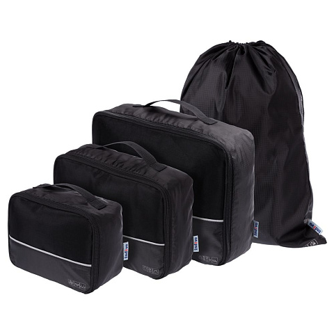 Дорожный набор сумок noJumble 4 в 1, черный - рис 2.