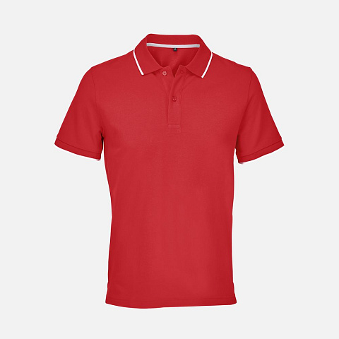 Рубашка поло унисекс Palermo, красная с белым - рис 2.