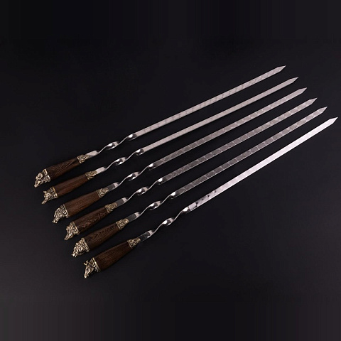 Шампуры в чехле «Трофей охотника» с ножом, 6 шт. - рис 6.