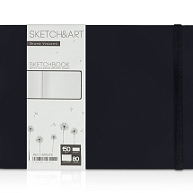 Скетчбук Sketch & Art в твердом переплете 213х146 мм, 80 л. белой бумаги 150 г/м2, черный