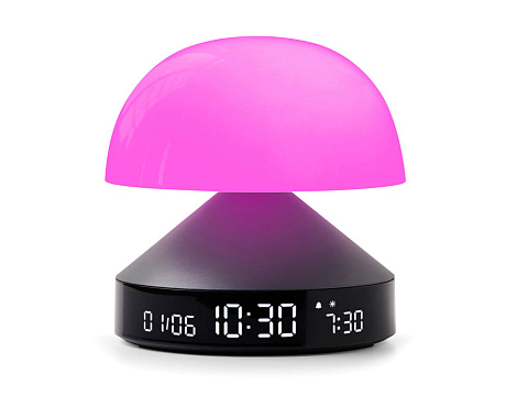 Светильник с часами и световым будильником Mina Sunrise, темно-серый - рис 9.