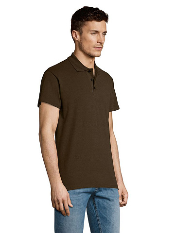 Рубашка поло мужская Summer 170, темно-коричневая (шоколад) - рис 7.