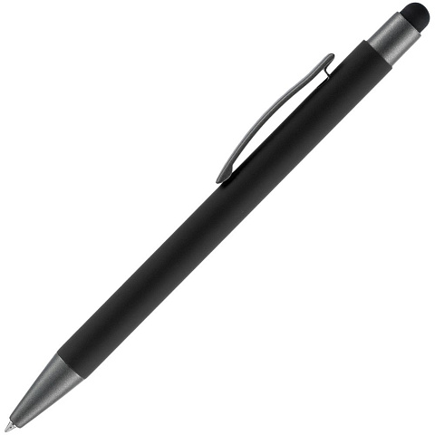 Ручка шариковая Atento Soft Touch Stylus со стилусом, черная - рис 3.