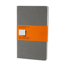 Записная книжка Moleskine Cahier (в линейку, 3 шт.), Large (13х21см), серый