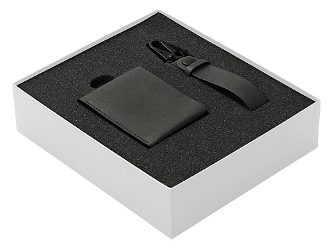 Подарочный набор Long River: кошелек, ремешок для ключей (без лого Long River), белая коробка - рис 2.