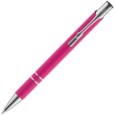 Ручка шариковая Keskus Soft Touch, розовая - рис 4.