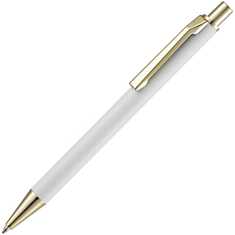 Ручка шариковая Lobby Soft Touch Gold, белая - рис 2.