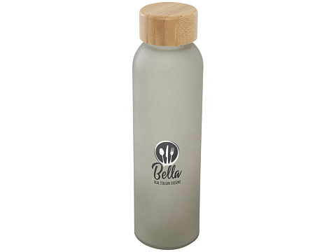 Lume бутылка из матового содово-известкового стекла объемом 500 мл с бамбуковой крышкой - Серый - рис 5.