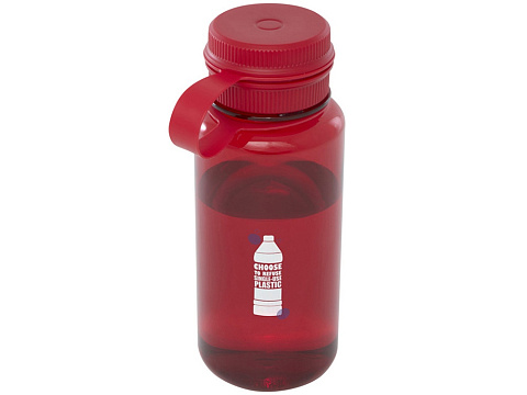 Спортивная бутылка Ryder из переработанного ПЭТ-пластика объемом 900 мл с многофункциональной крышкой, сертифицированная RCS - Красный - рис 6.
