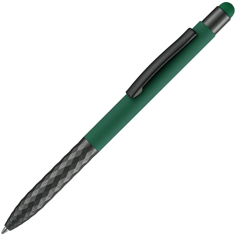 Ручка шариковая со стилусом Digit Soft Touch, зеленая - рис 2.