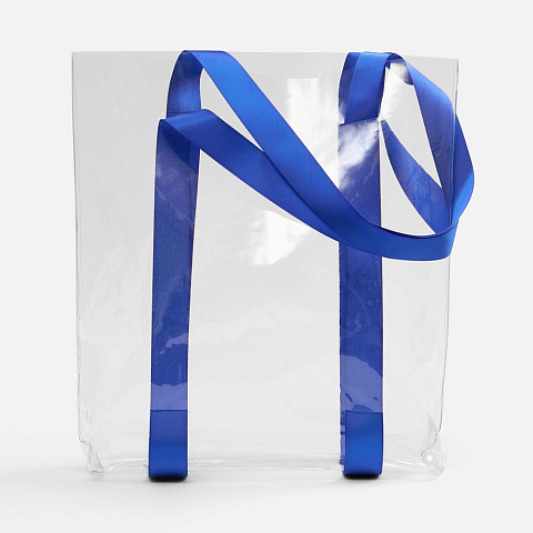 Шопер Clear Fest, ver.2, прозрачный с синими ручками - рис 4.