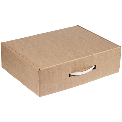 Коробка самосборная Light Case, крафт, с белой ручкой - рис 2.