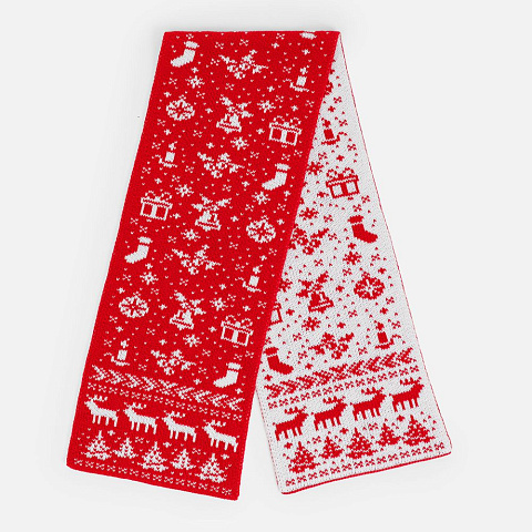 Шарф Holidale, красный с молочным - рис 3.