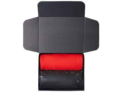 Подарочный набор с пледом, свечой и диффузором, красный - рис 3.