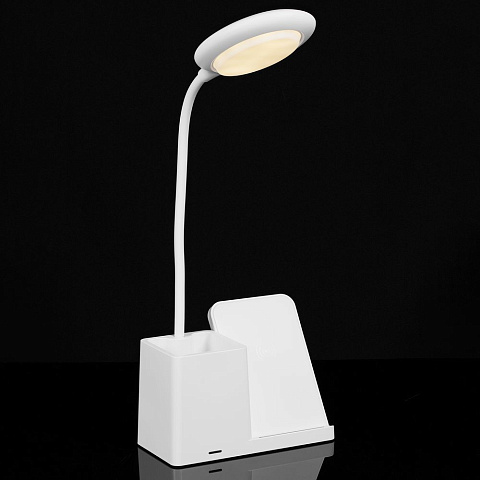 Лампа с органайзером и беспроводной зарядкой writeLight, ver. 2, белая - рис 16.