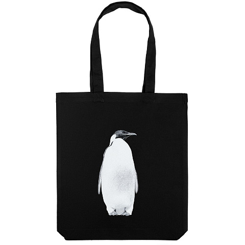 Холщовая сумка Like a Penguin, черная - рис 2.