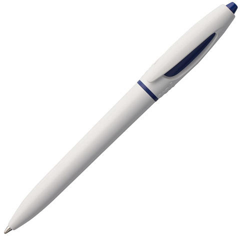 Ручка шариковая S! (Си), белая с темно-синим - рис 2.