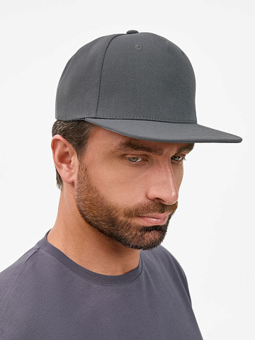 Бейсболка Epicore с прямым козырьком, серая - рис 6.