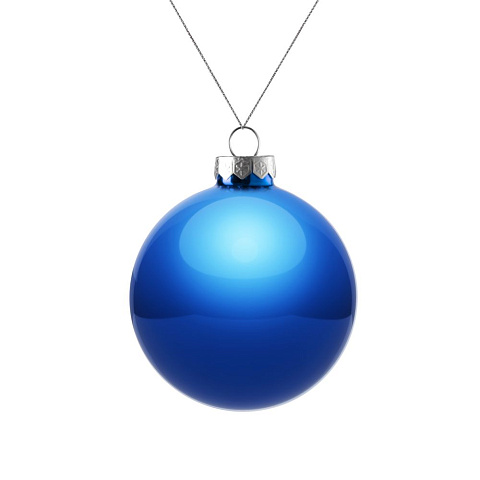 Елочный шар Finery Gloss, 8 см, глянцевый синий - рис 2.