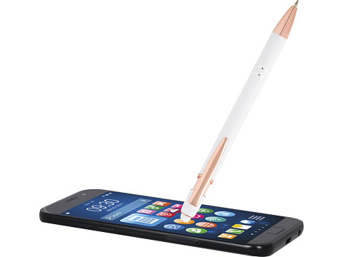 Nanna шариковая ручка с отделкой из розового золота - Белый (синие чернила) - рис 5.