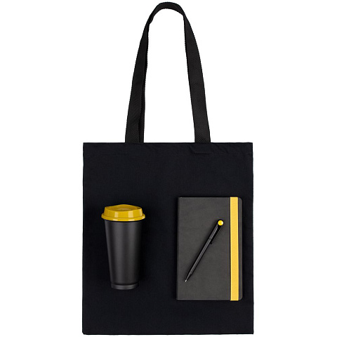 Набор Velours Bag, черный с желтым - рис 3.