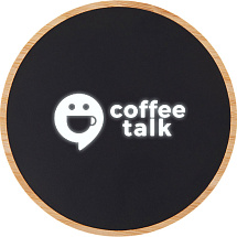 Беспроводное зарядное устройство с подсветкой лого Reedia S3, 15 Вт, бамбук, черный