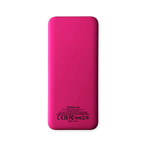 Внешний аккумулятор Kris soft touch, 10000mAh (Розовый) - рис 3.