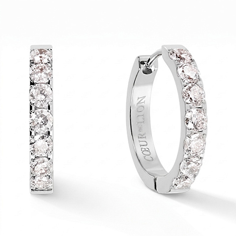 Серьги Hoop 20мм Crystal-Silver