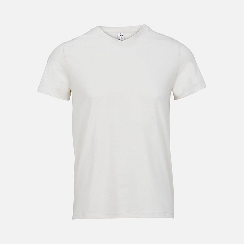 Футболка унисекс Regent с V-образным вырезом, молочно-белая - рис 2.