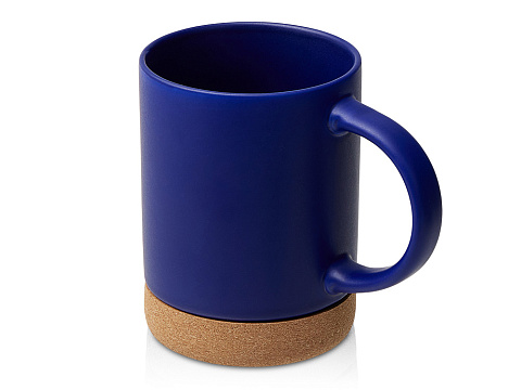 Кружка 450 мл с пробковым дном с крышкой Корк & Бон, глубокий синий - рис 5.