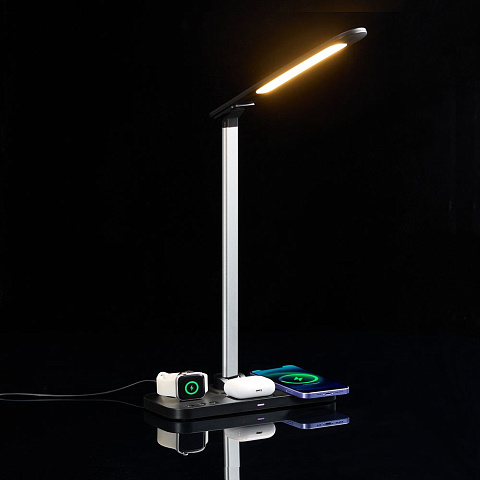 Настольная лампа с беспроводной зарядкой Power Light, черная - рис 8.