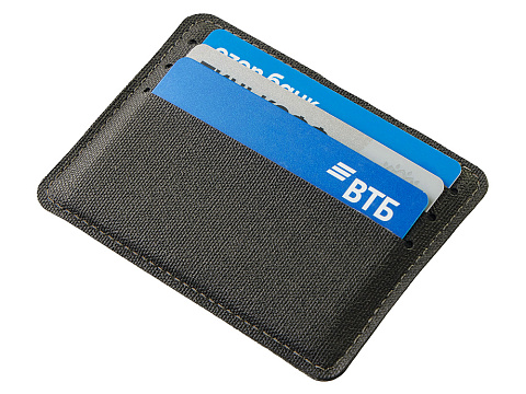 Подарочный набор Consul: обложка для паспорта и картхолдер, серый - рис 4.