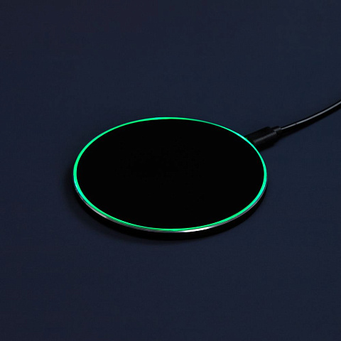 Беспроводное зарядное устройство с подсветкой Lightcore, черное - рис 5.