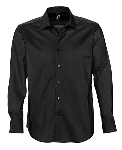 Рубашка мужская с длинным рукавом Brighton, черная - рис 2.