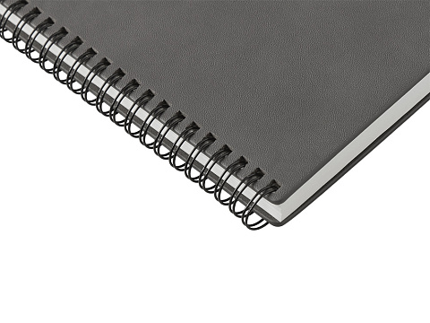 Блокнот А5 Dante из искусственной кожи на спирали, темно-серый - рис 2.