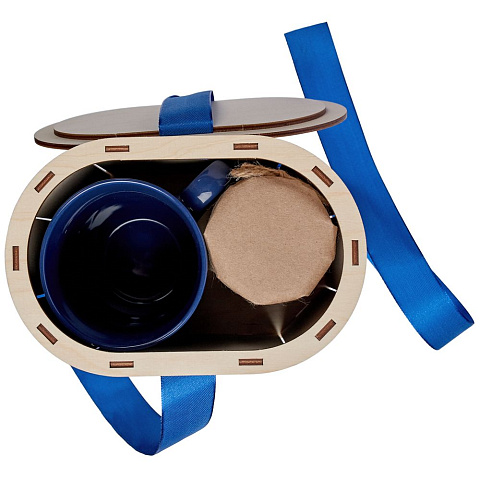 Коробка Drummer, овальная, с синей лентой - рис 6.