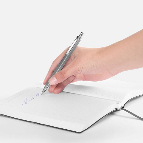 Ручка шариковая Alumno, серая - рис 5.