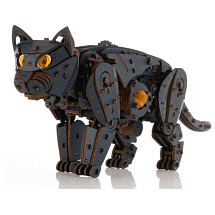 Конструктор 3D из дерева "Механический Черный Кот (Кошка)"