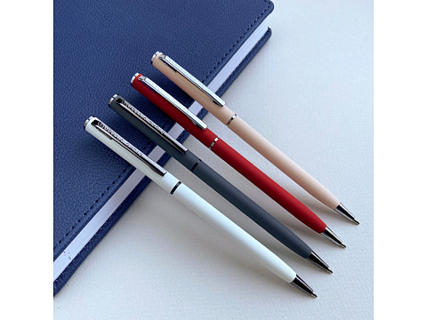 Ручка шариковая автоматическая BrunoVisconti® PALERMO цвет корпуса красный, soft-touch, 0.7 мм - рис 4.