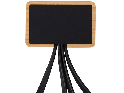 Кабель 3-в-1 с подсветкой лого Reedia S6, бамбук, черный - рис 4.