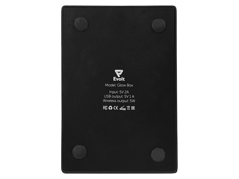 Беспроводная зарядка-подставка с подсветкой Glow box, черный (Р) - рис 12.