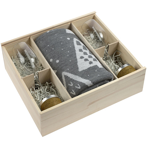 Деревянный ящик для подарков с разделителями (37х31 см) - рис 4.