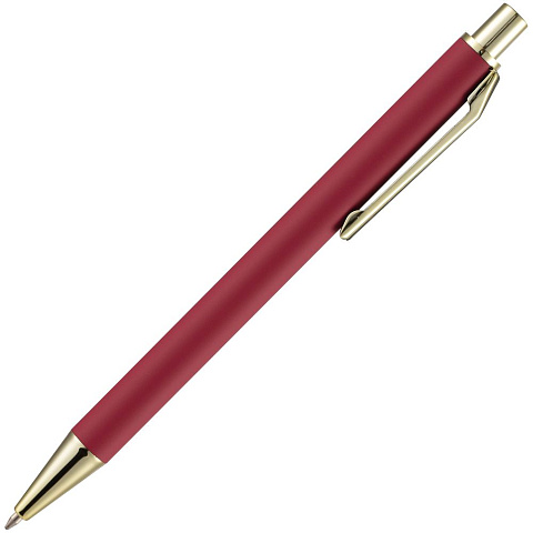 Ручка шариковая Lobby Soft Touch Gold, красная - рис 4.